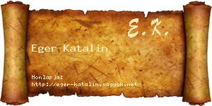 Eger Katalin névjegykártya